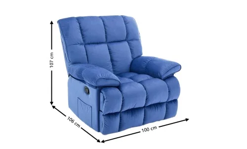 Fotoliu Rotativ cu Recliner Manual KJC4423 Albastru
