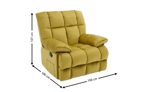 Fotoliu Rotativ cu Recliner KJC4423 Mustar