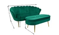 Set Marbella Canapea cu Masuta KJL213, Verde 1
