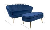Set Marbella Canapea cu Masuta KJL213, Albastru