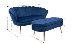 Set Marbella Canapea cu Masuta KJL213, Albastru