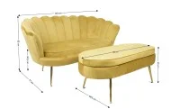 Set Marbella Canapea cu Masuta KJL213, Galben 1