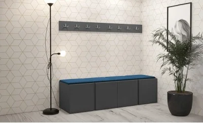 Cuier Hol Luca 14, Grafit/Albastru - Manila 26
