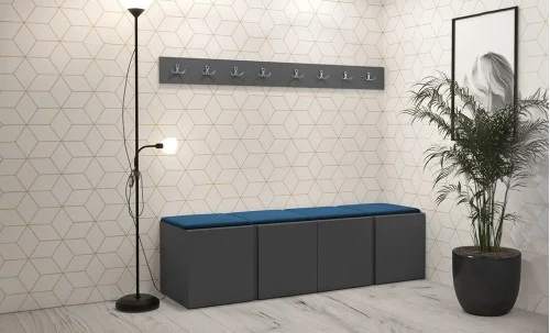 Cuier Hol Luca 14, Grafit/Albastru - Manila 26