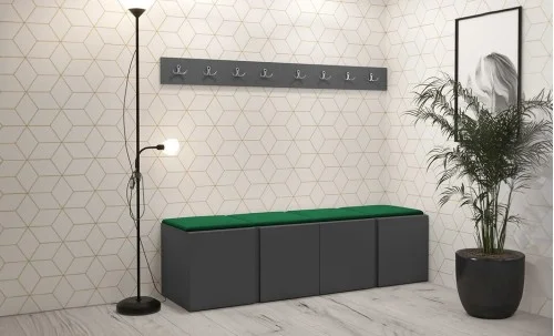 Cuier Hol Luca 14, Grafit/Verde - Manila 35