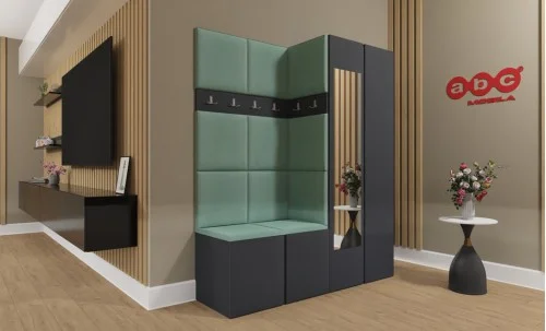 Cuier Hol Luca 1, Grafit/Verde menta - Manila 11