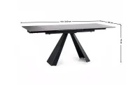 Masa Living Extensibila Blat Ceramic Salvadore Gri/Negru Mat