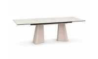 Masa Living Extensibila Blat Ceramic Alb Marmura CT234