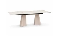 Masa Living Extensibila Blat Ceramic Alb Marmura CT234