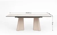 Masa Living Extensibila Blat Ceramic Alb Marmura CT234