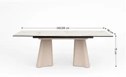 Masa Living Extensibila Blat Ceramic Alb Marmura CT234