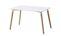 Set Masă Living SL673 Albă cu 6 Scaune de Living KJC5304 Negre 2