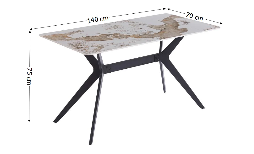 Set Masă Living cu 4 Scaune KJD6315 Bej