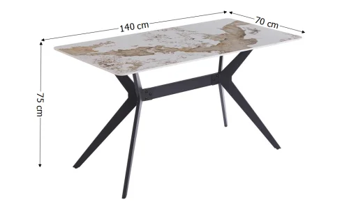 Set Masă Living cu 4 Scaune KJD6315 Bej