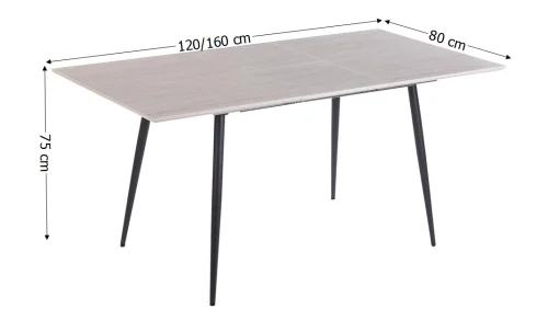 Set Masă Living Extensibilă cu 4 Scaune KJD6316 Gri