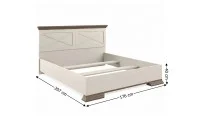 Pat Marsel 160x200 Alb Frasin cu Tăblie Decorativă și Stejar Sonoma Dark