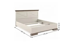 Pat Marsel 160x200 Alb Frasin cu Tăblie Decorativă și Stejar Sonoma Dark