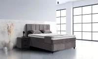 Set Pat Tapitat cu Saltea Belicia Gri, 160 x 200  6
