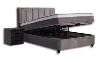 Set Pat Tapitat cu Saltea Belicia Gri, 180 x 200 3