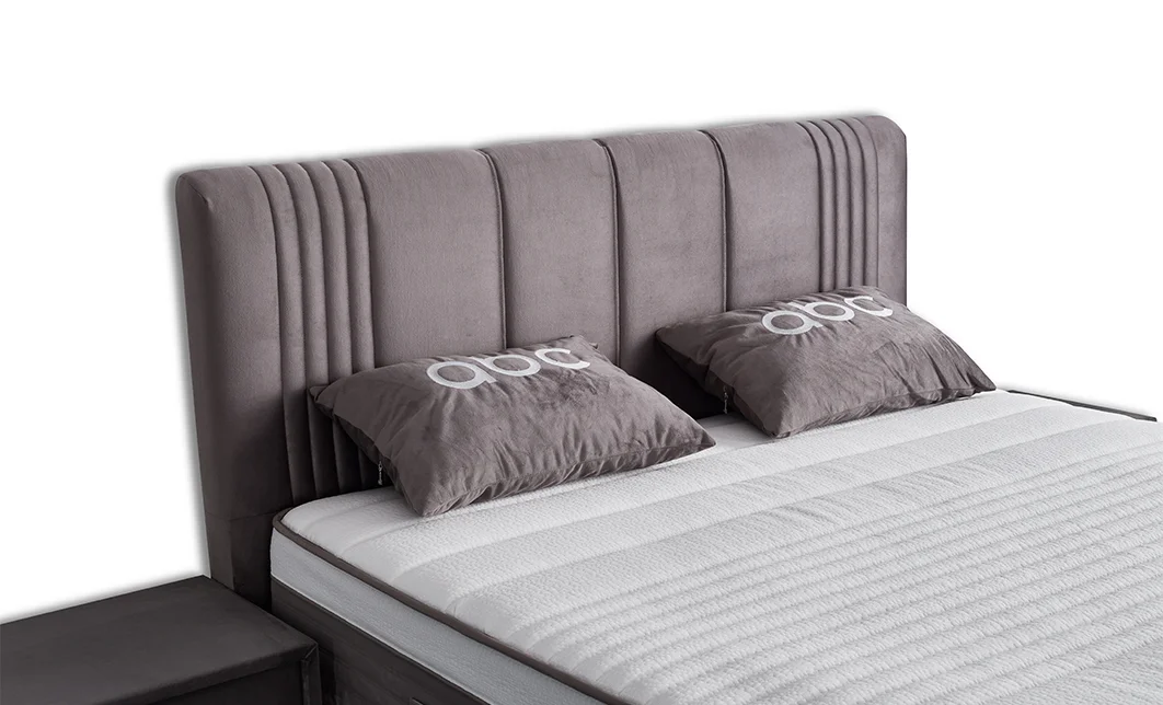 Set Pat Tapitat cu Saltea Belicia Gri, 180 x 200 4