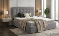 Set Pat Tapițat Cremona KJB5734 Gri cu saltea Bonell si Somieră rabatabilă, 160x200 cm 5