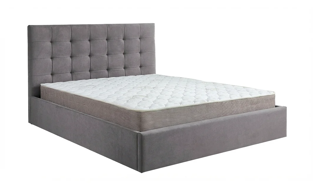 Set Pat Tapițat Cremona KJB5734 Gri cu saltea Bonell si Somieră rabatabilă, 160x200 cm 8