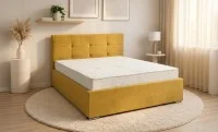 Set Pat Fresh cu Saltea Aloe Vera și Somieră Rabatabilă, 180x200, Galben 