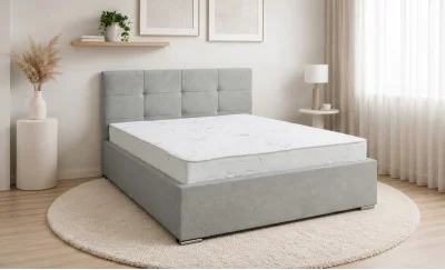 Set Pat Fresh cu Saltea Aloe Vera și Somieră Rabatabilă, 160x200, Gri Deschis 