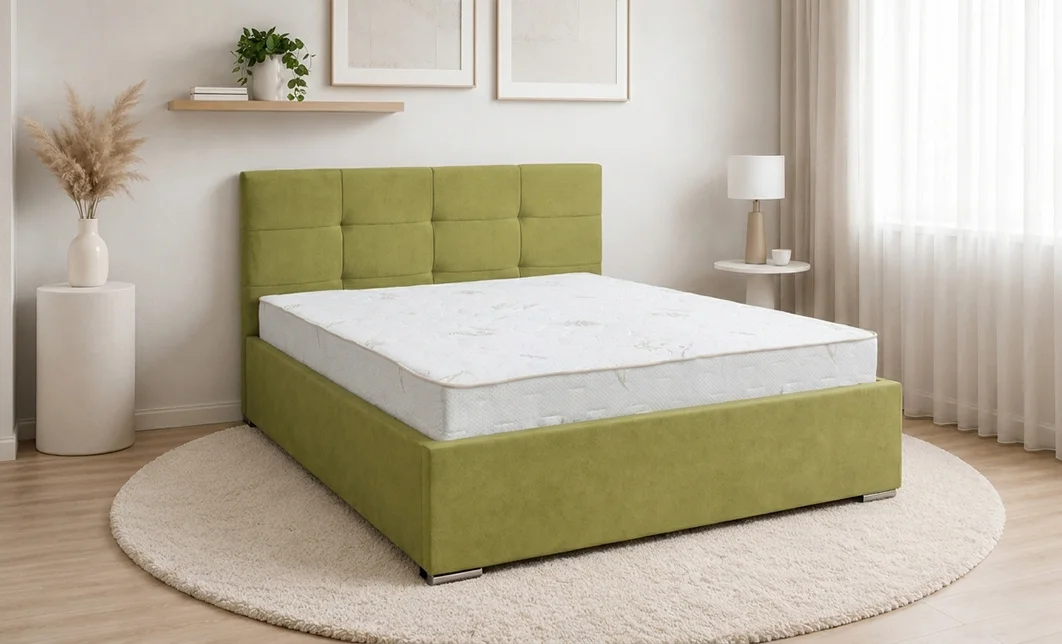 Set Pat Fresh cu Saltea Aloe Vera și Somieră Rabatabilă, 180x200, Verde Olive 