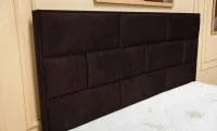 Set Pat Tapițat Mexico cu Saltea și Somieră Rabatabilă, Maro Închis 160x200