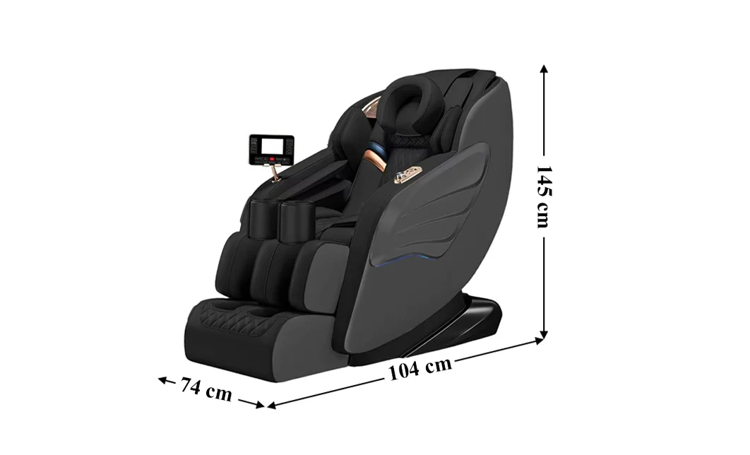 Fotoliu de Masaj A077 Gri, Masaj pe 6 Zone, Role 3D S-Curve, Stretching, Încălzire, Bluetooth 3