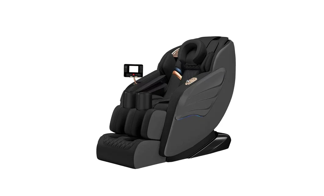 Fotoliu de Masaj A077 Gri, Masaj pe 6 Zone, Role 3D S-Curve, Stretching, Încălzire, Bluetooth