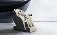Fotoliu de Masaj A077 Bej, Masaj pe 6 Zone, Role 3D S-Curve, Stretching, Încălzire, Bluetooth 8