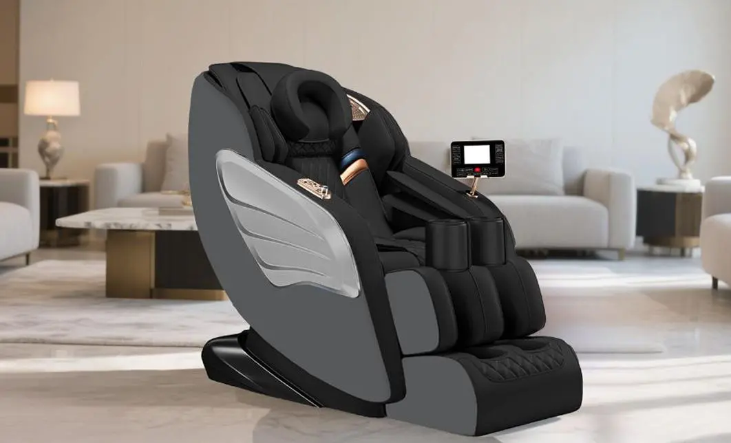 Fotoliu de Masaj A077 Gri, Masaj pe 6 Zone, Role 3D S-Curve, Stretching, Încălzire, Bluetooth 8