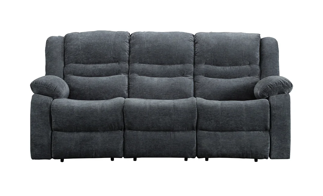 Set canapea cu 2 fotolii sistem recliner Comfort Lux Black, Gri 5