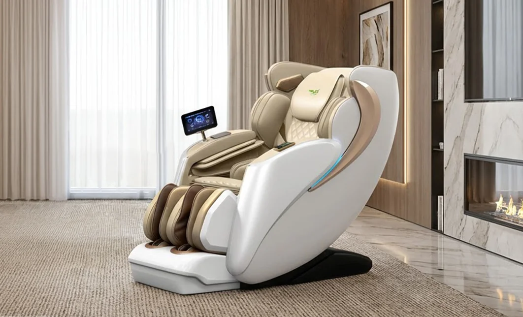 Fotoliu de Masaj A100 Alb, Masaj 3D, Șină SL Ultra-Long, Zero Gravity, Stretching, Încărcare Wireless 1