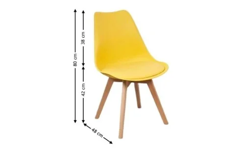 Set Masă Living SL673 Alba cu 4 Scaune J900 Galbene