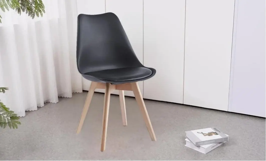 Set Masă Living SL673 Albă cu 6 Scaune de Living J900 Negre 6