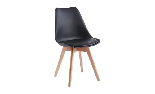 Set Masă Living SL673 Albă cu 6 Scaune de Living J900 Negre