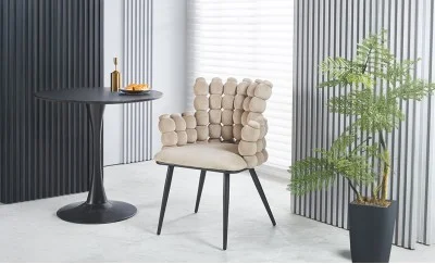Scaun Living Tapitat KJC374 Bej