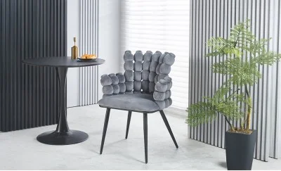 Scaun Living Tapitat KJC374 Gri