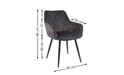 Scaun Living KJC4343, Gri închis