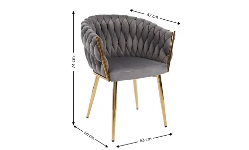 Scaun Living Tapitat KJC12 Gri