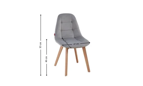 Set Masă Living SL673 Albă cu 6 Scaune de Living KJC5304 Gri
