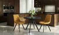 Set Masă Living Extensibilă Set Masă Extensibilă DTW0902MBE Gri cu 2 Scaune J265 Muștar