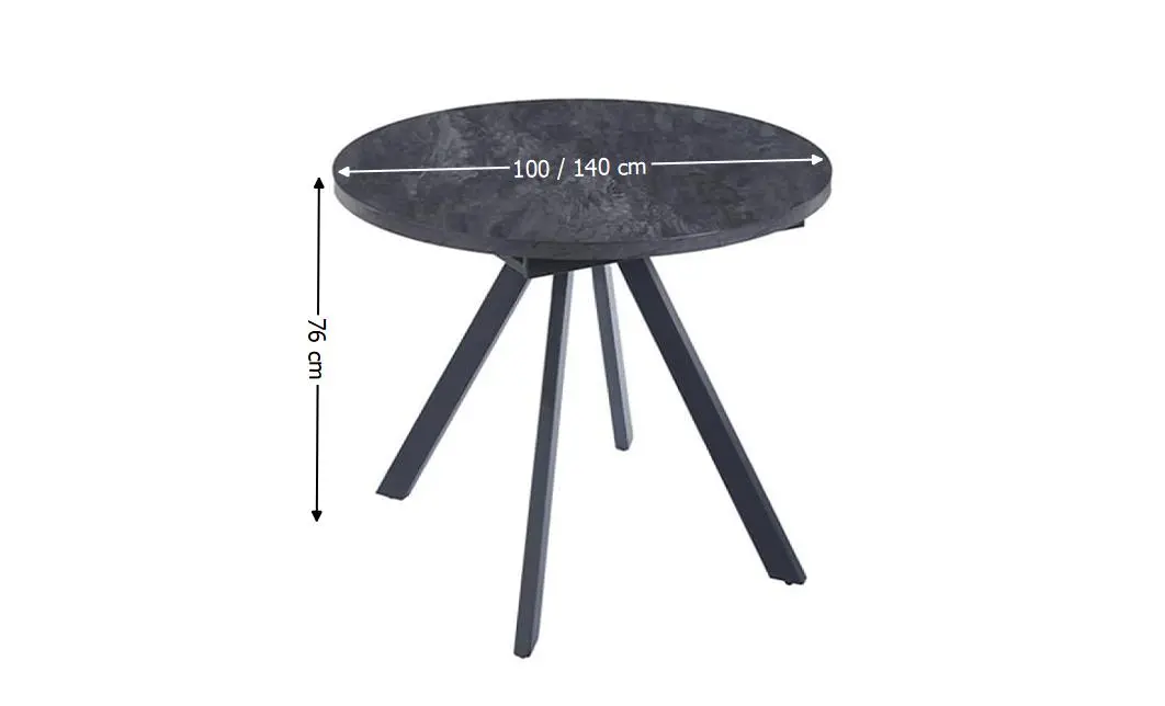 Set Masă Living Extensibilă Set Masă Extensibilă DTW0902MBE Gri cu 2 Scaune J265 Negre 3