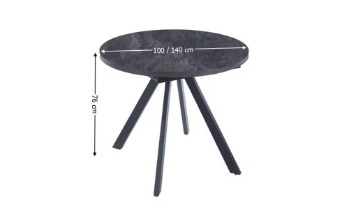 Set Masă Living Extensibilă Set Masă Extensibilă DTW0902MBE Gri cu 2 Scaune J265 Negre