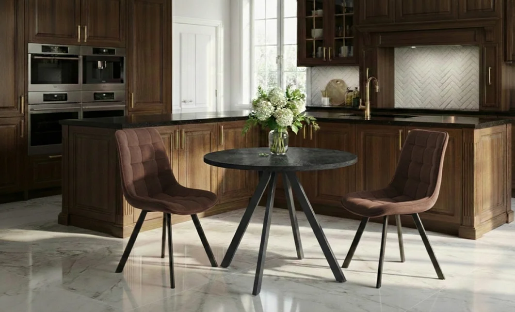 Set Masă Living Extensibilă Set Masă Extensibilă DTW0902MBE Gri cu 2 Scaune J265 Maro