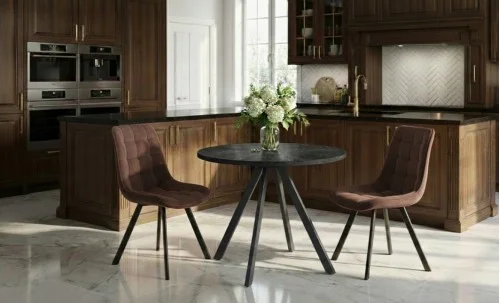 Set Masă Living Extensibilă Set Masă Extensibilă DTW0902MBE Gri cu 2 Scaune J265 Maro