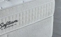 Set Pat Tapitat cu Saltea si Somiera Arden White, 160x200 cm